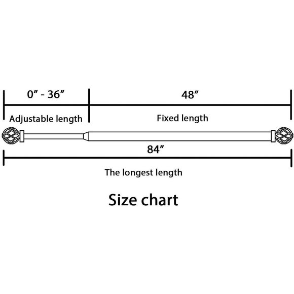 Curtain Rods for Windows 48 to 84 Inches Adjustabl - Picture 6 of 6